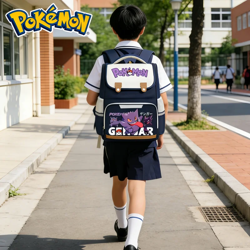 pokemon-gengar-student-backpack-waterproof-lightweight-large-capacity-ergonomic-back-support-school-bag-for-teenagers-girls-boys
