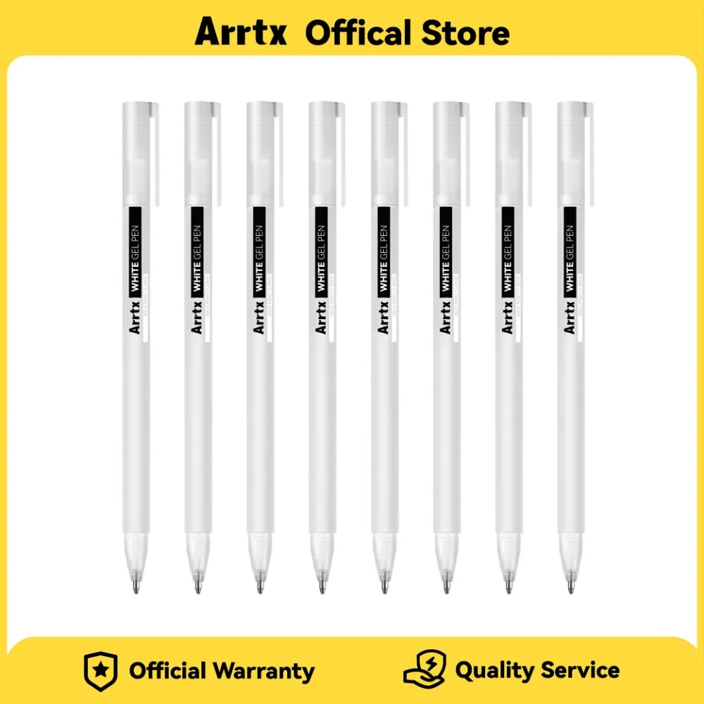 

Белые гелевые ручки Arrtx, 8 упаковок, 1 мм, гелевая ручка с тонкими чернилами, непрозрачный архив для черной бумаги, рисования, рисования, иллюстрации, карты