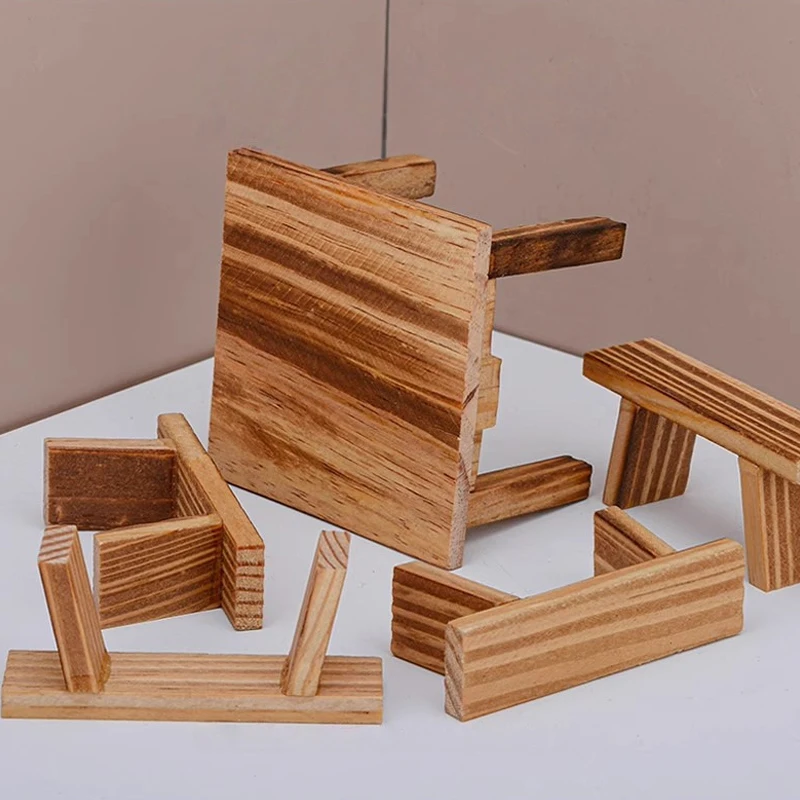 Miniature Eight Immortals Table Dining Table and Chairs, Small Model of Tables in Simulated Catering Stores, Ornaments and Toys