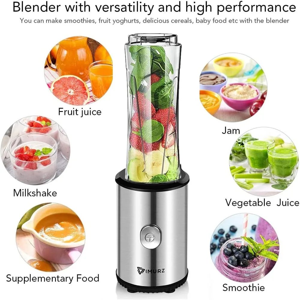 Portable Blender & Smoothie Maker Personal Mini Blender Electric Mixer with 2x600ml Blending Bottles