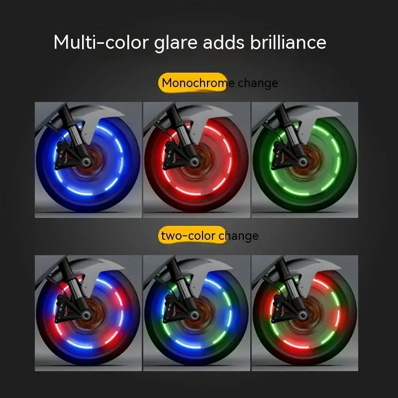 2pcs Colorful Car Motorcycle Air Nozzle Light Vibration Sensor USB Charging LED Auto Wheel Tire Valve Caps Hub Decorative Lamp