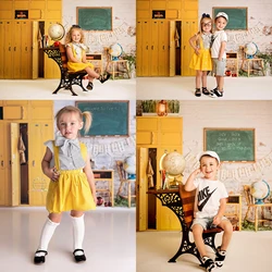 Fondo de foto de regreso a la escuela, telón de fondo de fotografía divertido en el aula, paño de pastel de cumpleaños para niños, accesorios de estudio fotográfico