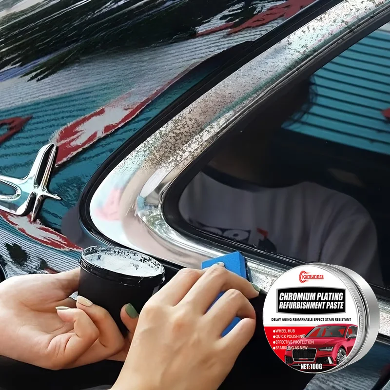 Pasta Cromante per Esterni Auto - Ripara, Rinnova e Rimuove l'Ossidazione per Tutte le Parti Cromate dell'Auto