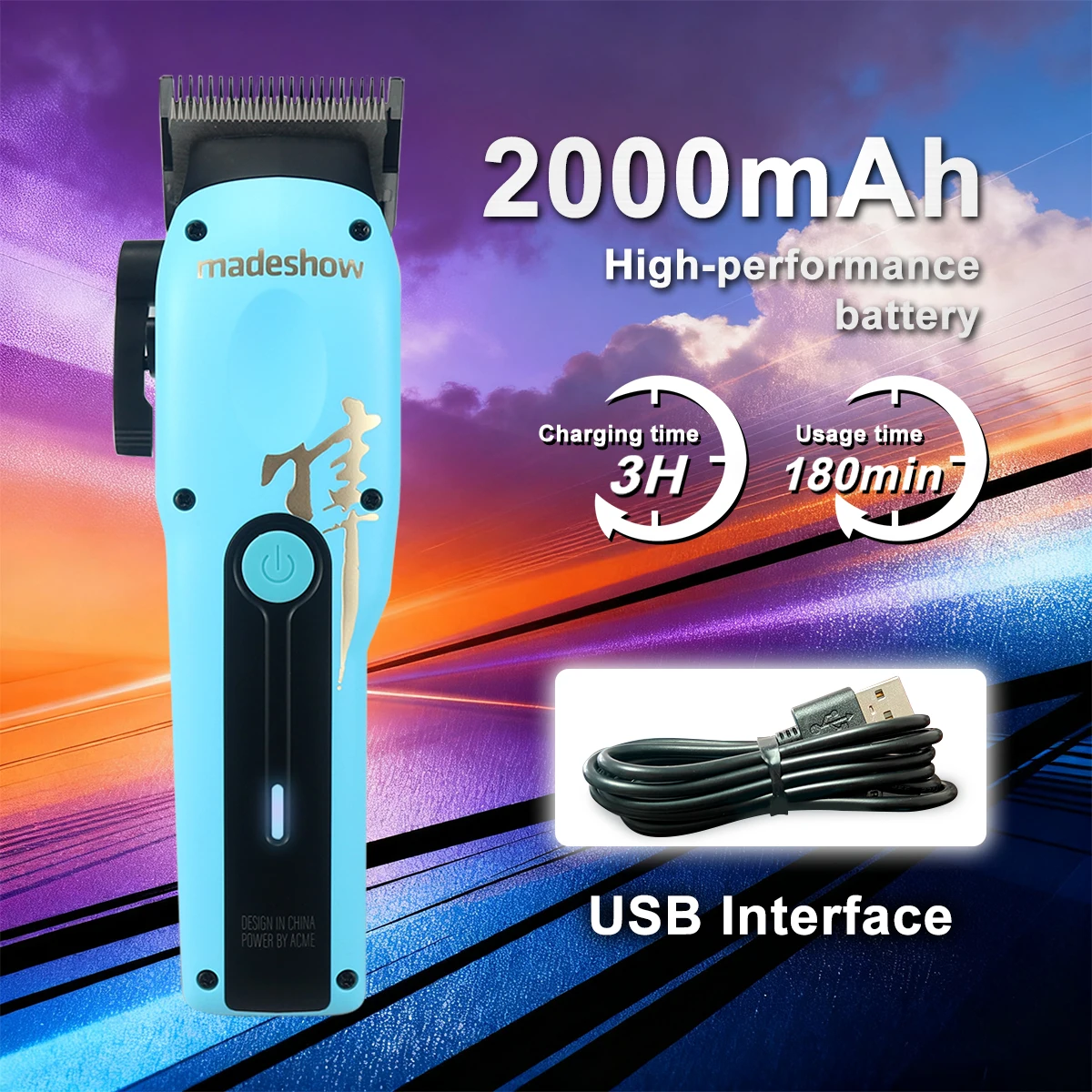 Мужская машинка для стрижки волос MADESHOW M15, лезвие DLC, 6800 об/мин, 6,5 Вт, низкий уровень шума для использования в салоне, профессиональная машинка для стрижки волос, машина для стрижки волос