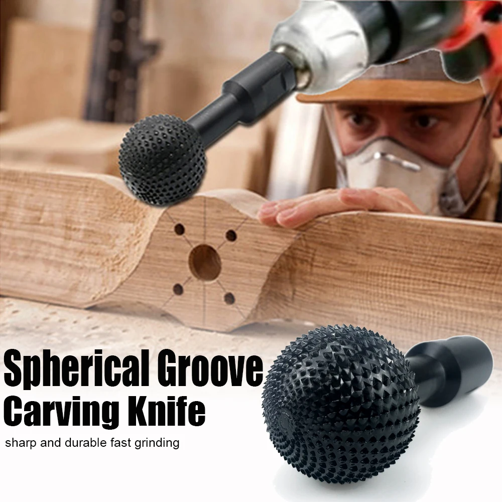 

Spherical Wooden Groove Carving Knife Polishing Head Angle Grinder Ball Gouge Rotary File Woodworking Milling Cutter
