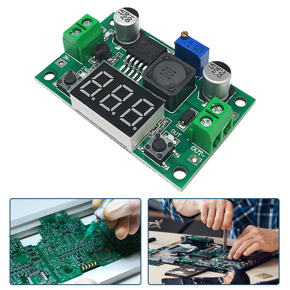 Module régulateur réglable Buck LM2596 DC-DC, 4.5-40V à 1.25-37V DC-DC, Module d'alimentation abaisseur 3A avec voltmètre LED