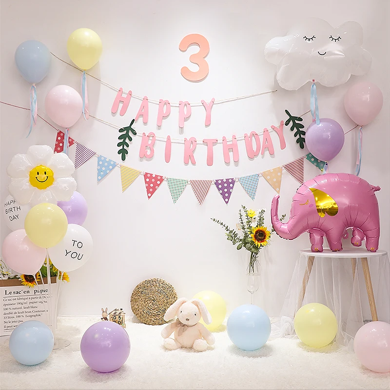 

Party Decoration Bear Dinosaur 1 Baby's Birthday Baby Shower Supply Pink Purple Latex Balloon Happy Birthday Banner 2025