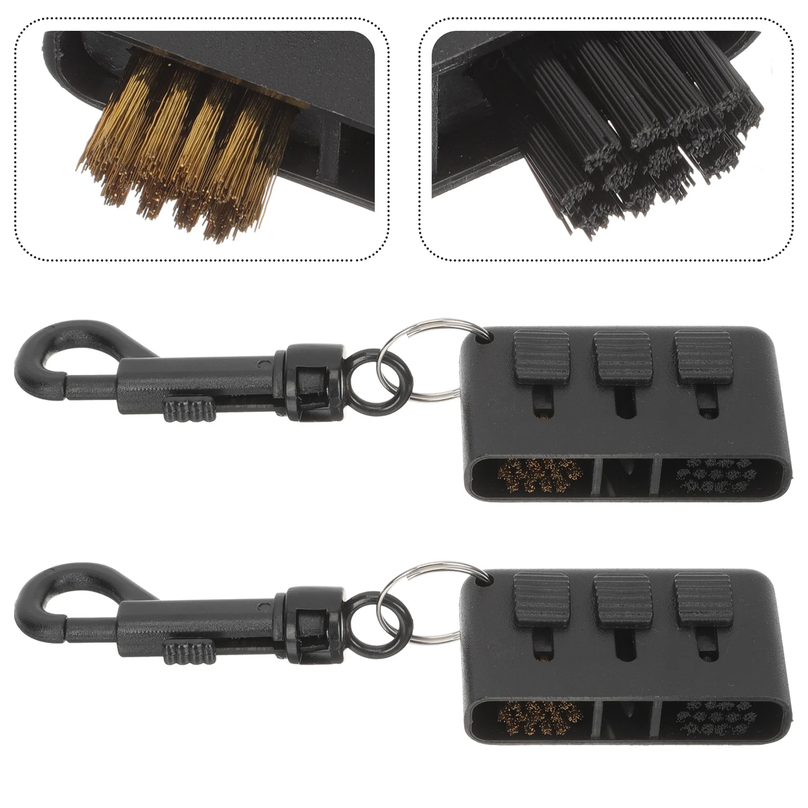 

2Pcs Golfing Cleaning Brush with Clip Heavy-Duty Club Head Cleaner Efficient Maintenance Tool for Golf Clubs and Balls Outdoor