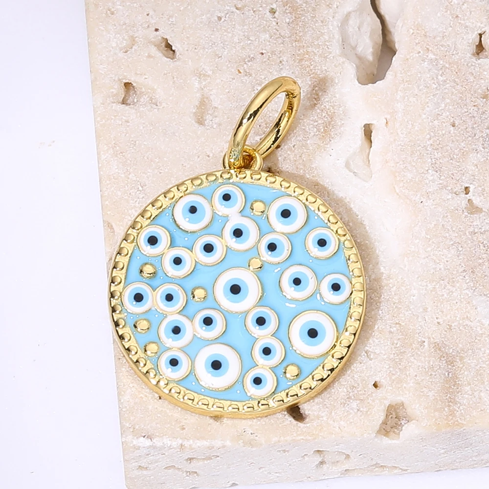 Juya Handwerk Bunte Emaille Anhänger Hausschuhe Hamsa Fatima Türkische Griechische Bösen blick Charms Für DIY Mode Schmuck Machen – Detail 22