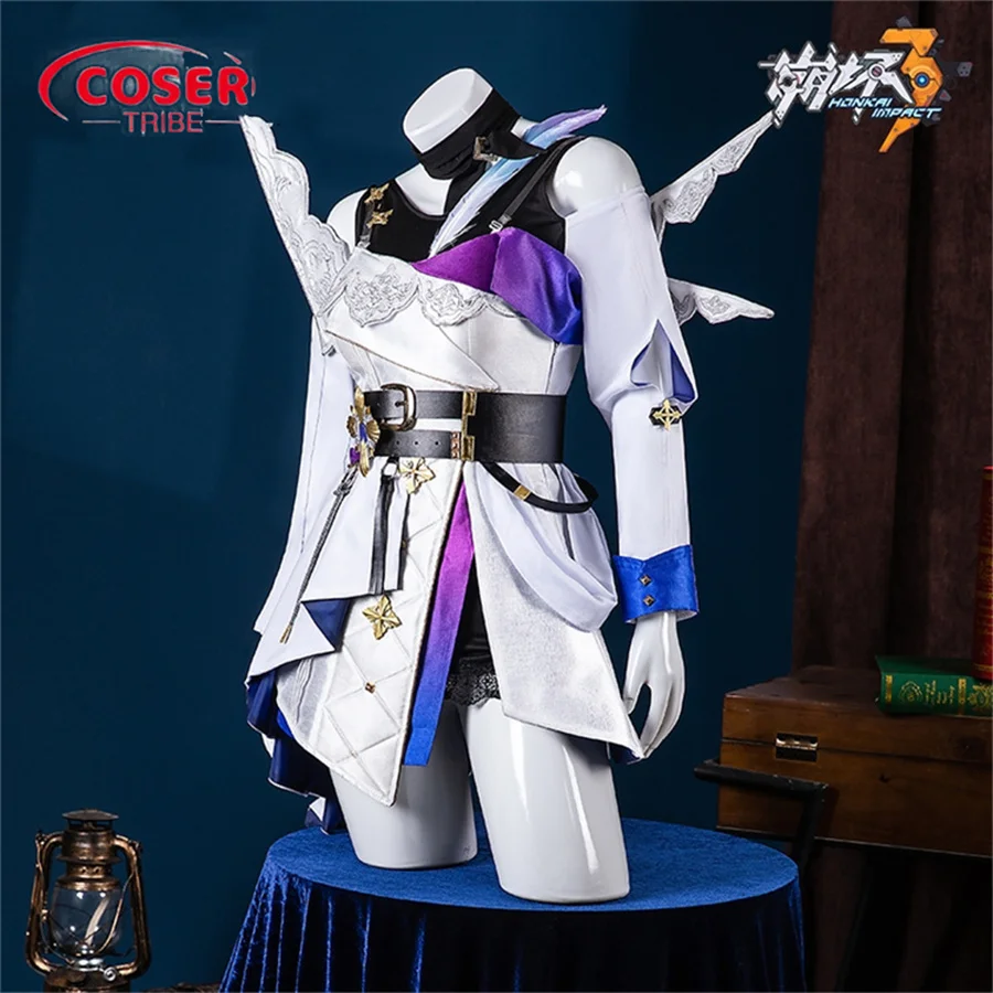 COSER TRIBE  Anime Game Genshin Impact Beelzebul  Wedding Dress Halloween Carnival Role CosPlay Costume Complete Set