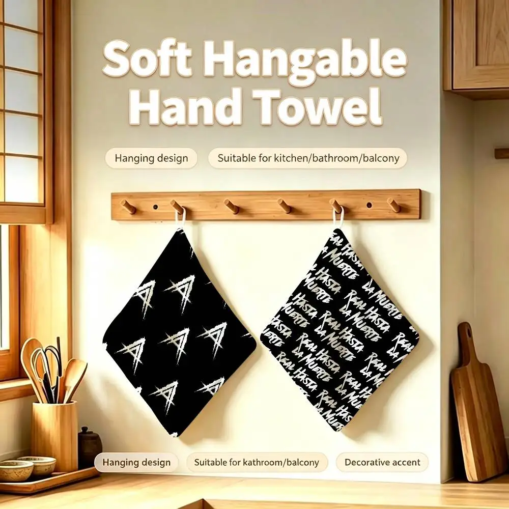 Real Hasta La Muerte Household Hanging Towel Polyester Cotton AA Hand Wiping Towel Sturdy For Bathroom Bedroom