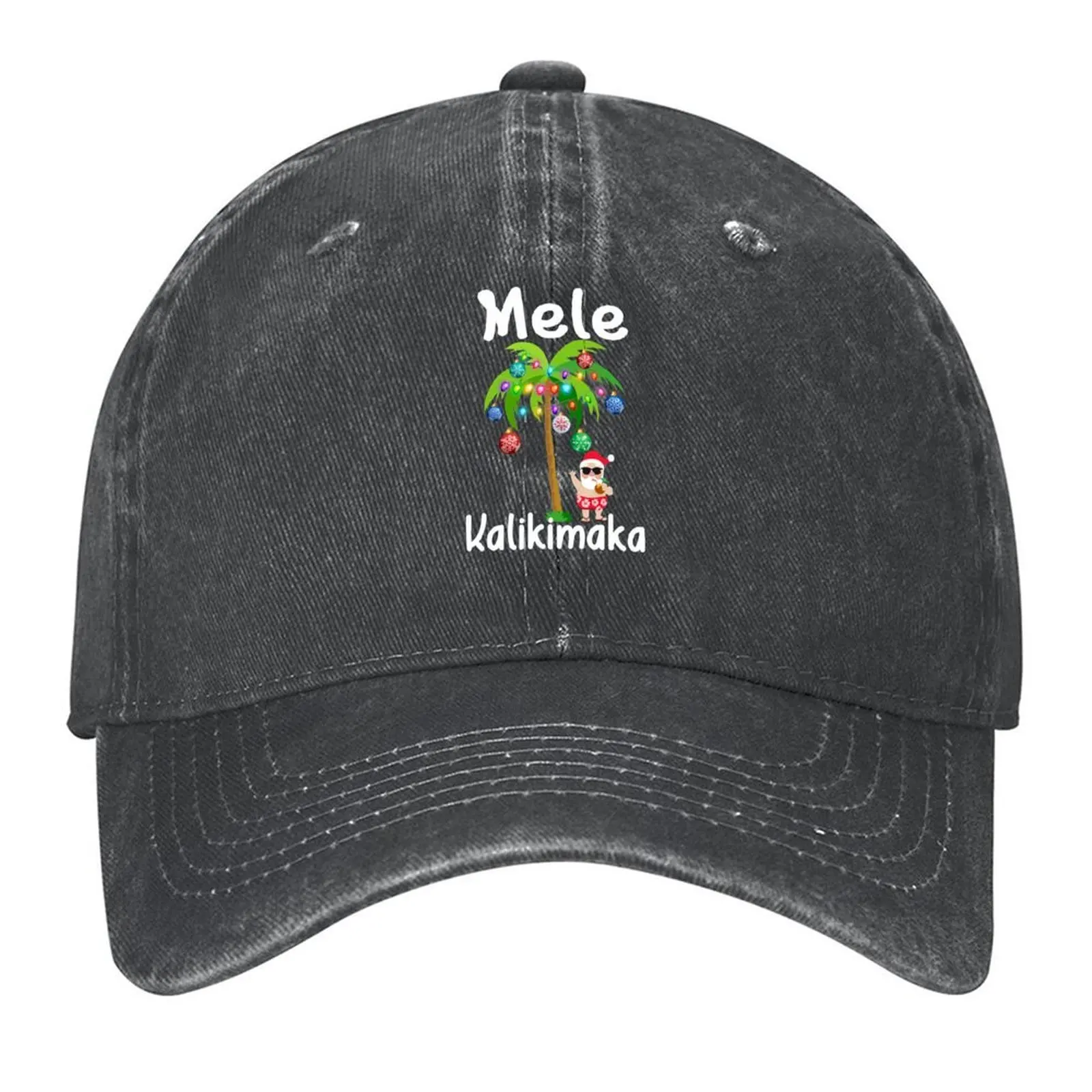 

Mele Kalikimaka - Christmas Beach - Hawaiian Santa Christmas Baseball Cap sun caps Rave black Hat Baseball Cap For Girls Men's
