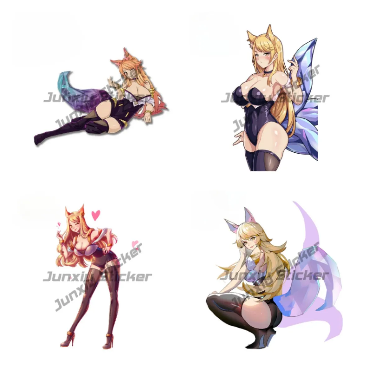 

For K.DA AHRI League of Legends Car Stickers Sunscreen Simple Decals Cute Vinyl Car Door Protector