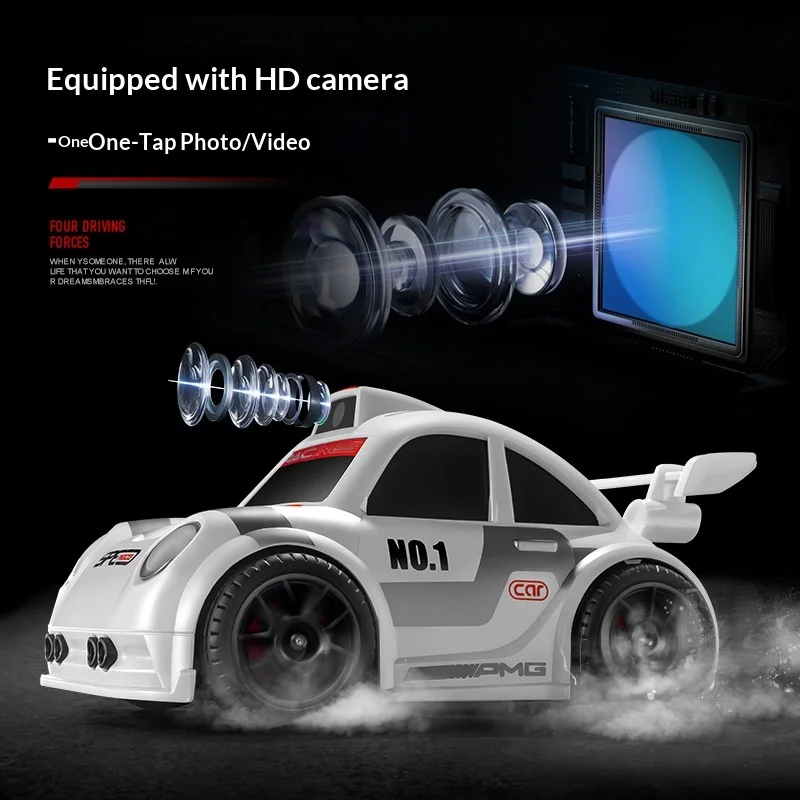 Generic 6l Cartoon Q Style Mini Rc Racing Car With Hd Camera Screen Controlled Drift Electric Music Interactive Toy For Kids