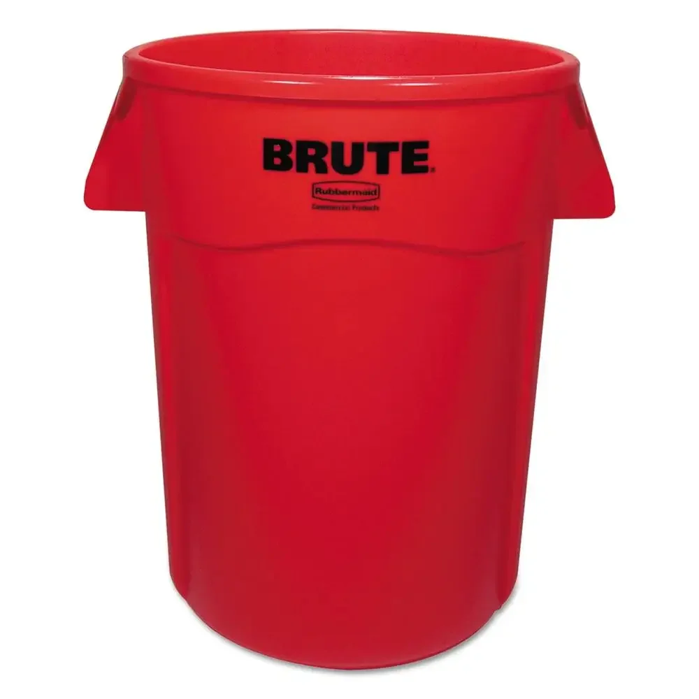 High-Quality 44 Gallon Red Plastic Round Brute Garbage Can with Vented Design