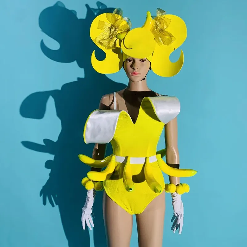 

New Sexy Nightclub Bar Rave Party Banana Dance Costume Women DJ Singer Dancer Stage Wear Cosplay Performance Clothes