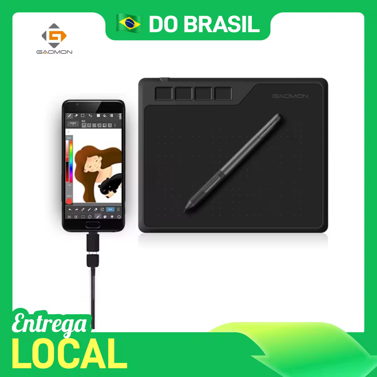 GAOMON-S620 Mesa Digitalizadora Tablet gráfico digital 6.5x4 ", desenho e pintura, OSU, 8192 caneta de nível, suporte Android Wi