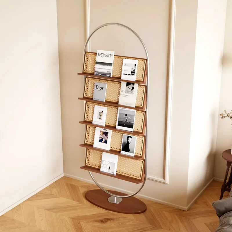 Books and magazines shelf medieval light luxury display shelf storage bookshelf newspapers and magazines picture book shelf