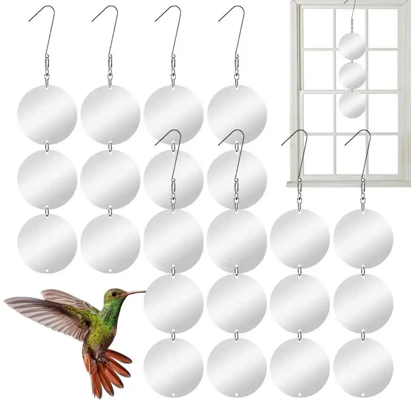 

Bird Scare Discs 24 Pcs Double-sided Reflective Bird Reflectors Reflective Discs Set To Keep Birds Away For Garden Decoration