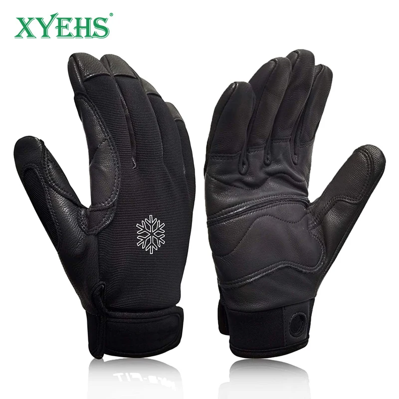 XYEHS Full Finger Thermal Climbing Safety Gloves Rope Gloves, Breathable Water-Resistant for Rappelling, Rescue Outdoor Sports