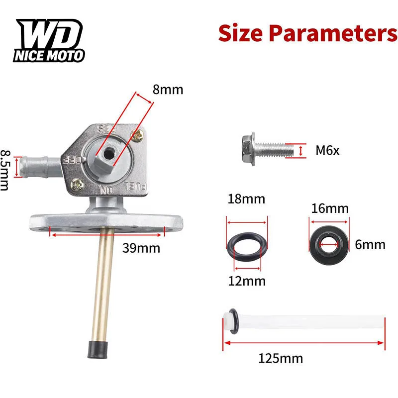 Für Honda TRX350, TRX 250, Rancher 350, TRX400X, Foreman 400: Benzintank-Zapfhahn, Kraftstoffventil, Benzinhahn – Detail 2