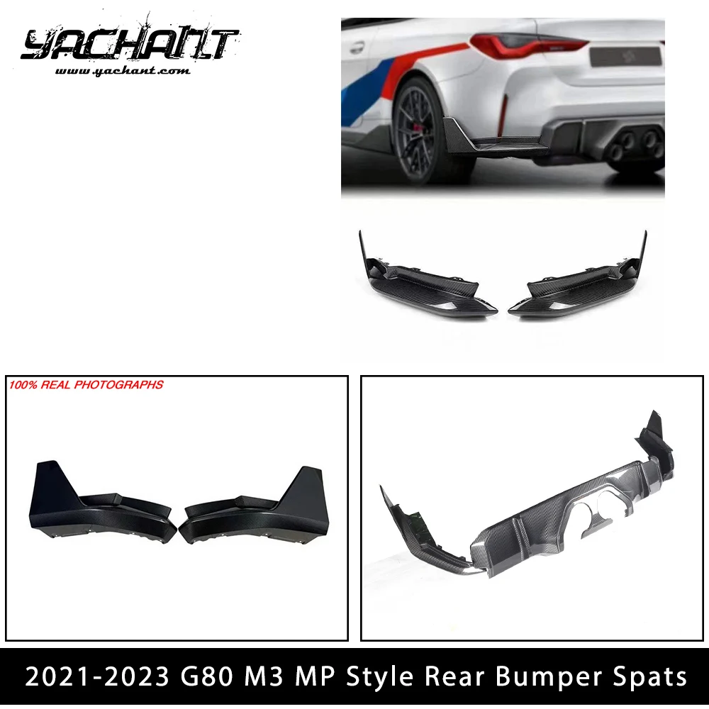 Carbon Fiber CF Rear Bumper Spats Fit For 2021-2023 G80 M3 MP Style Rear bar