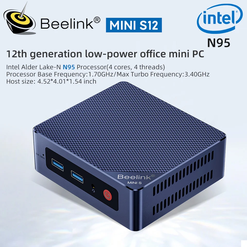 Beelink MINI S12ミニPC N95 16GB 500GB Amazon.com: Beelink Mini S12 Mini PC, Intel 12th N95(Up to 3.4GHz