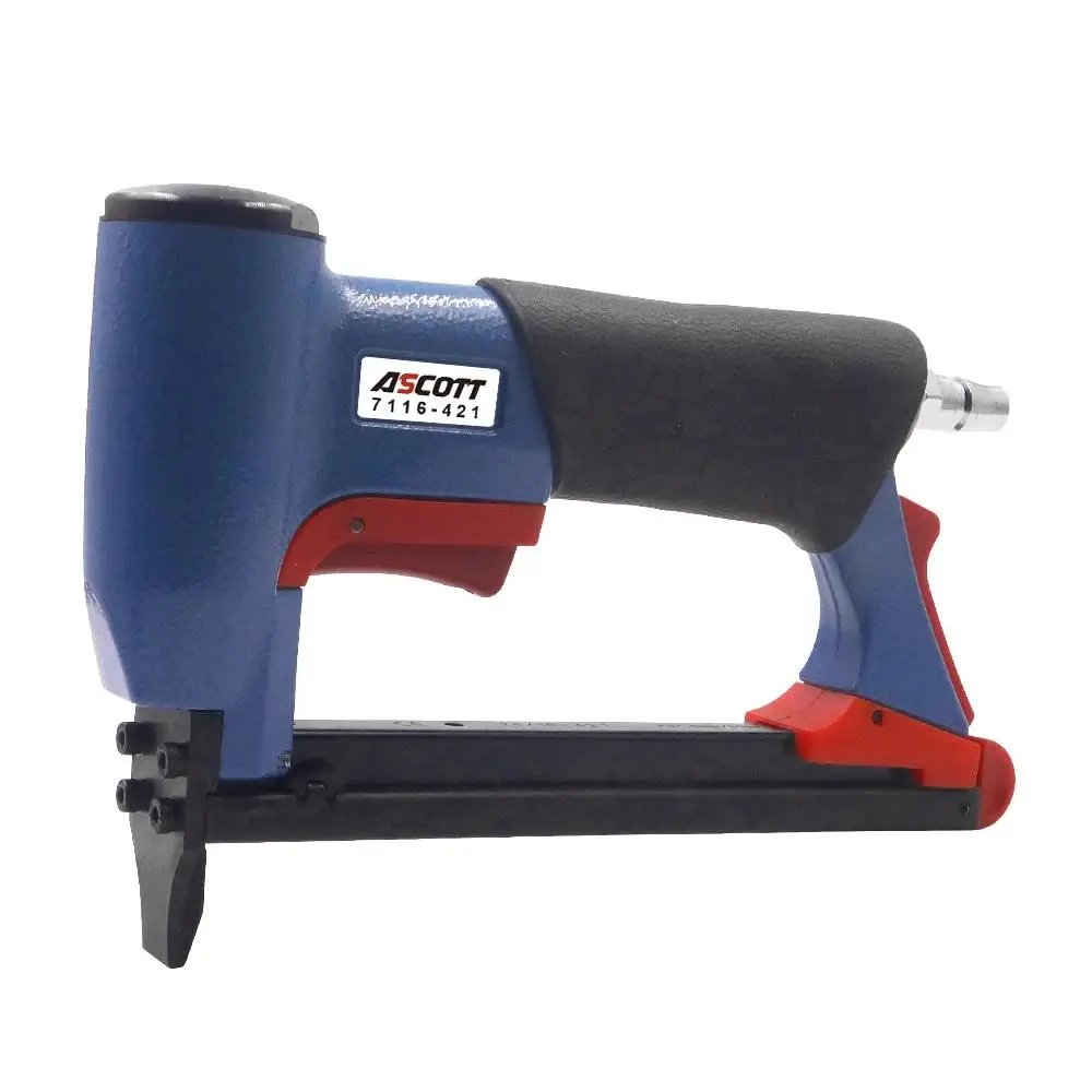ASCOTT 22Ga Air Upholstery Stapler 7116-421 Crown Nailer Pneumatic Framing Nail Gun for Furniture Cabinets Sofa Woodworking Tool