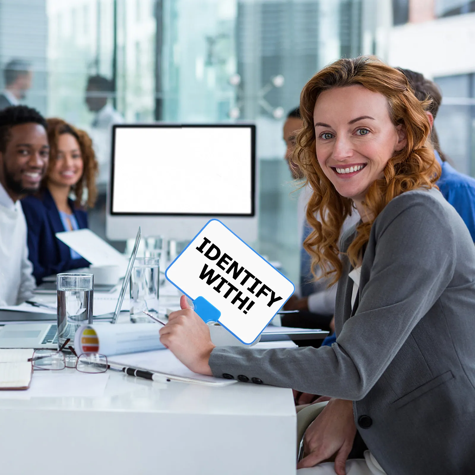 

Blue 15x21 Cm Double Sided Magnetic Quick Response Whiteboard Dry Erase Answer Paddle Auction Paddle Classroom Supplies