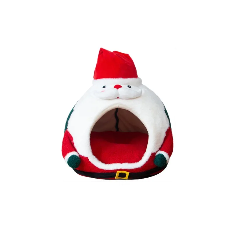 

Рождественская кровать для кошек в форме Санта-Клауса и снеговика — зимний теплый дизайн, мягкая плюшевая ткань, уютное укрытие для кошек, чтобы оставаться тостям
