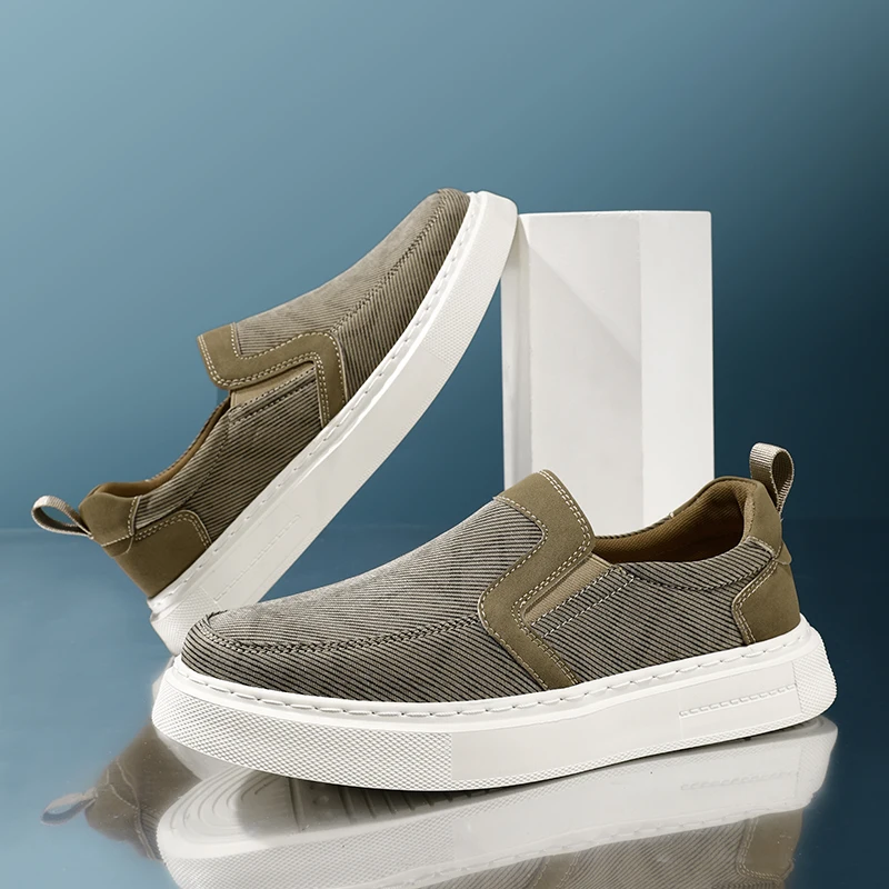 Men Cushioned Support Walking Footwear Simple Minimalist Design Thin Light Upper Anti Slip Bottom City Travel Walking Sneakers
