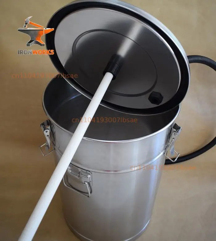304 Electrostatic Powder Coating Hopper Experiment Mini Small Paint Powder Barrel with Injector and Fluidized Bed