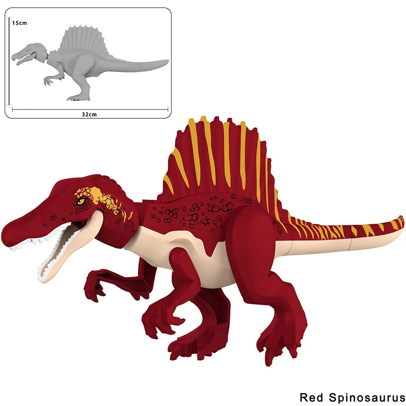 Jurassic Dinosaur World Large Spinosaurus Model Building Blocks Bricks Set DIY Jurassic Dino Park Assembly Toys For Boy Gifts - view 4