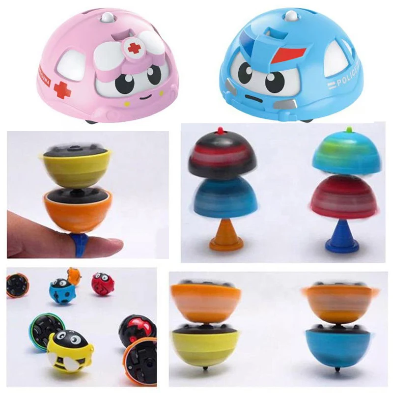 1pc Metal Rotating Finger 360 Gyro Car Toy Set Combat  Inertial Ring Stacking Inertial Rebound Battle Car Gyroscope Toy Children