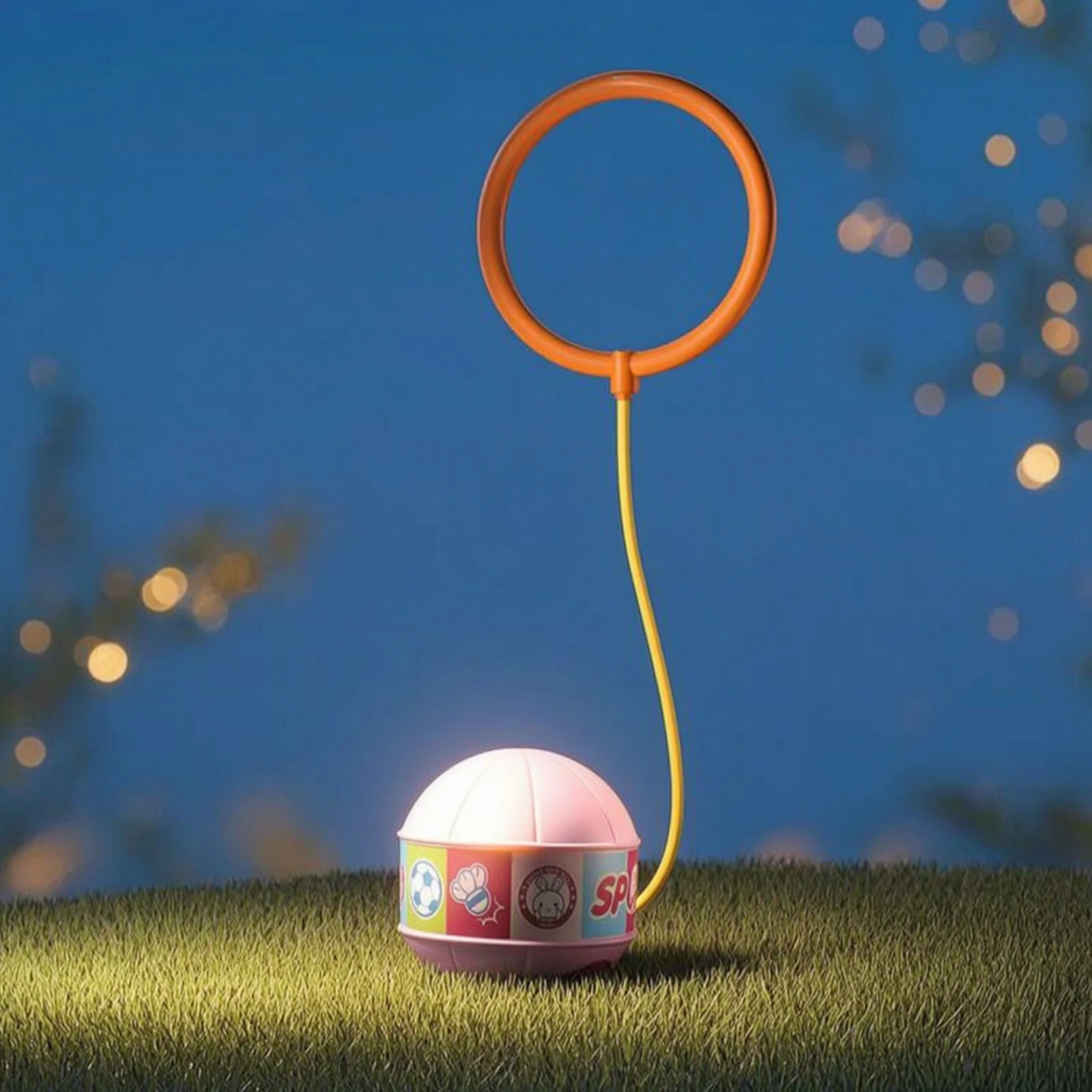 Foot-Swing Skip Ball Battery-Powered Skip Ball with Hoop Flexible Comfortable for Children, Night-Time, Indoor