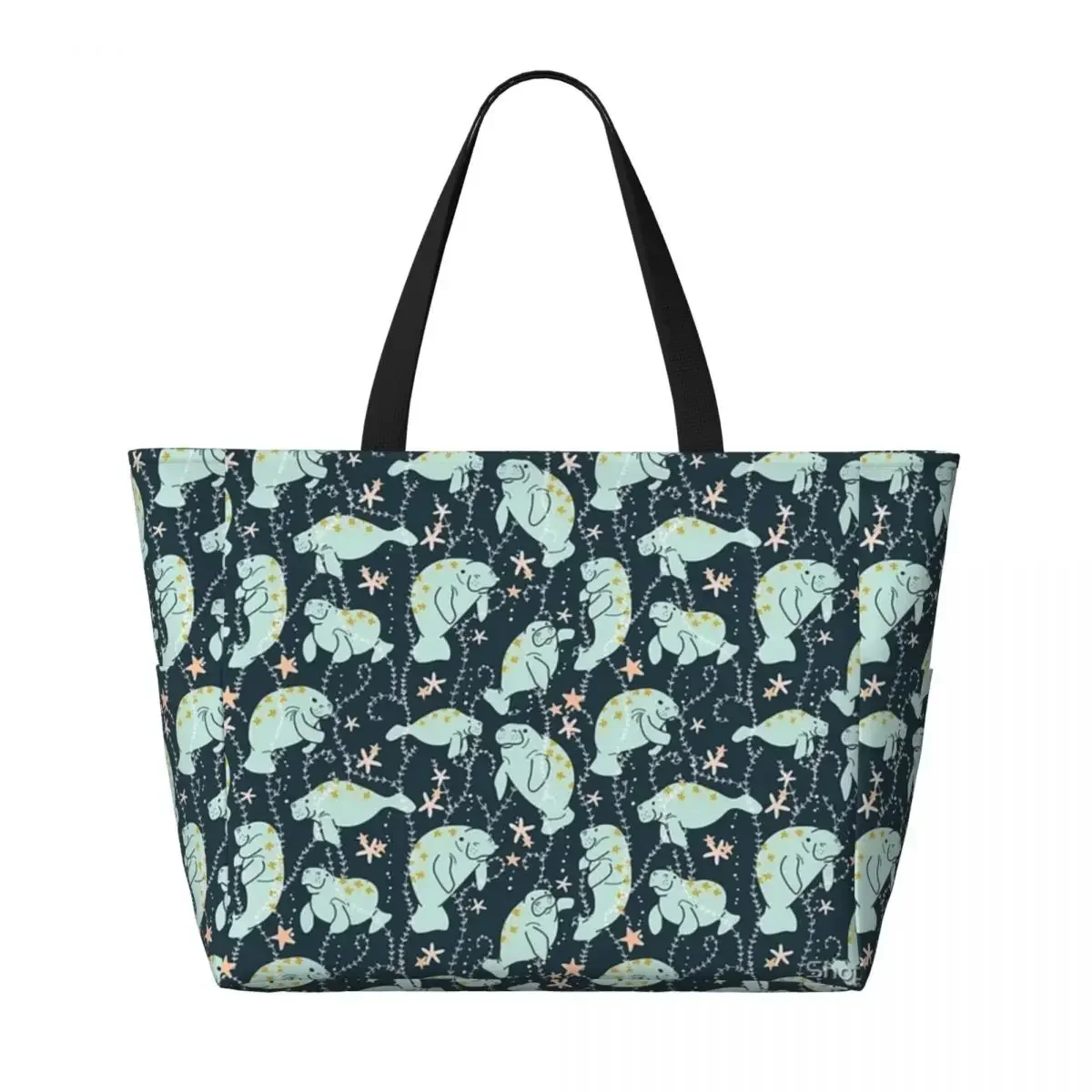 Oh The Hue Manatee Beach Travel Bag, Tote Bag personalità Shopping Out borsa a tracolla modello Multi-stile