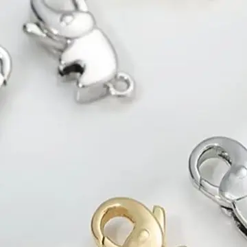 

14 К позолоченный детский слоник, большая пиктографическая пряжка с пружинным лобстером для DIY ювелирных аксессуаров ручной работы