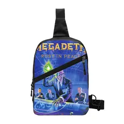 Cool Megadeths Heavy Metal Band Sling Bags for Traveling Men's Rust In Peace Chest Crossbody Backpack Shoulder Daypack