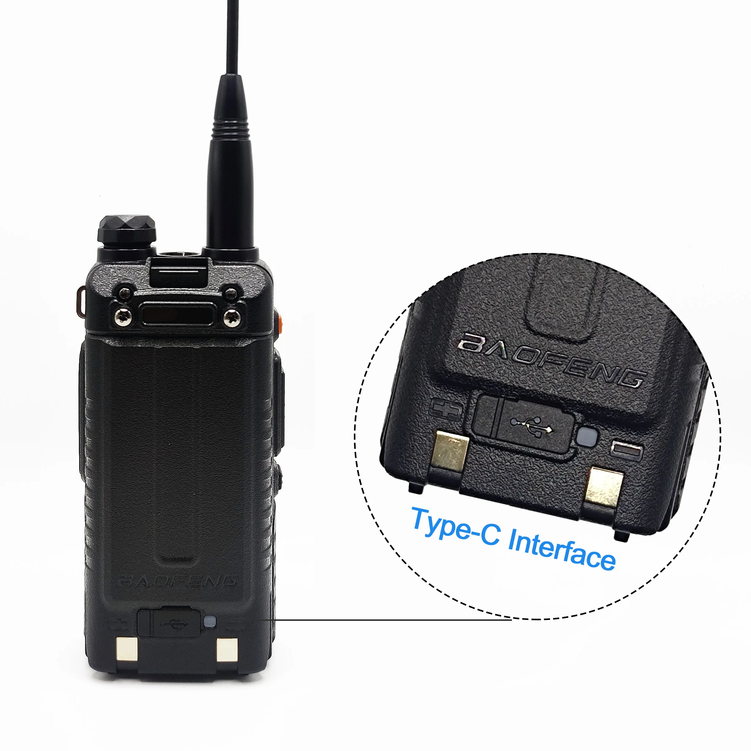 BAOFENG UV-5RH Version Améliorée Air Band Walperforé Talkie 10W 999CH Type-C Chargement Multi-Bande AM FM NOAA Radios Bidirectionnelles BF-UV5RH