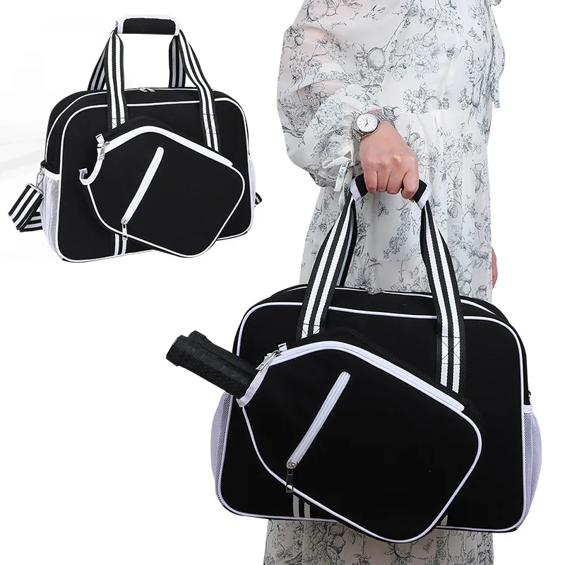 

Canvas Pickleball Bag for Men and Women Large Pickleball Paddle Shoulder Bag Multifunctional Canvas Pickle Ball Racquet Bag