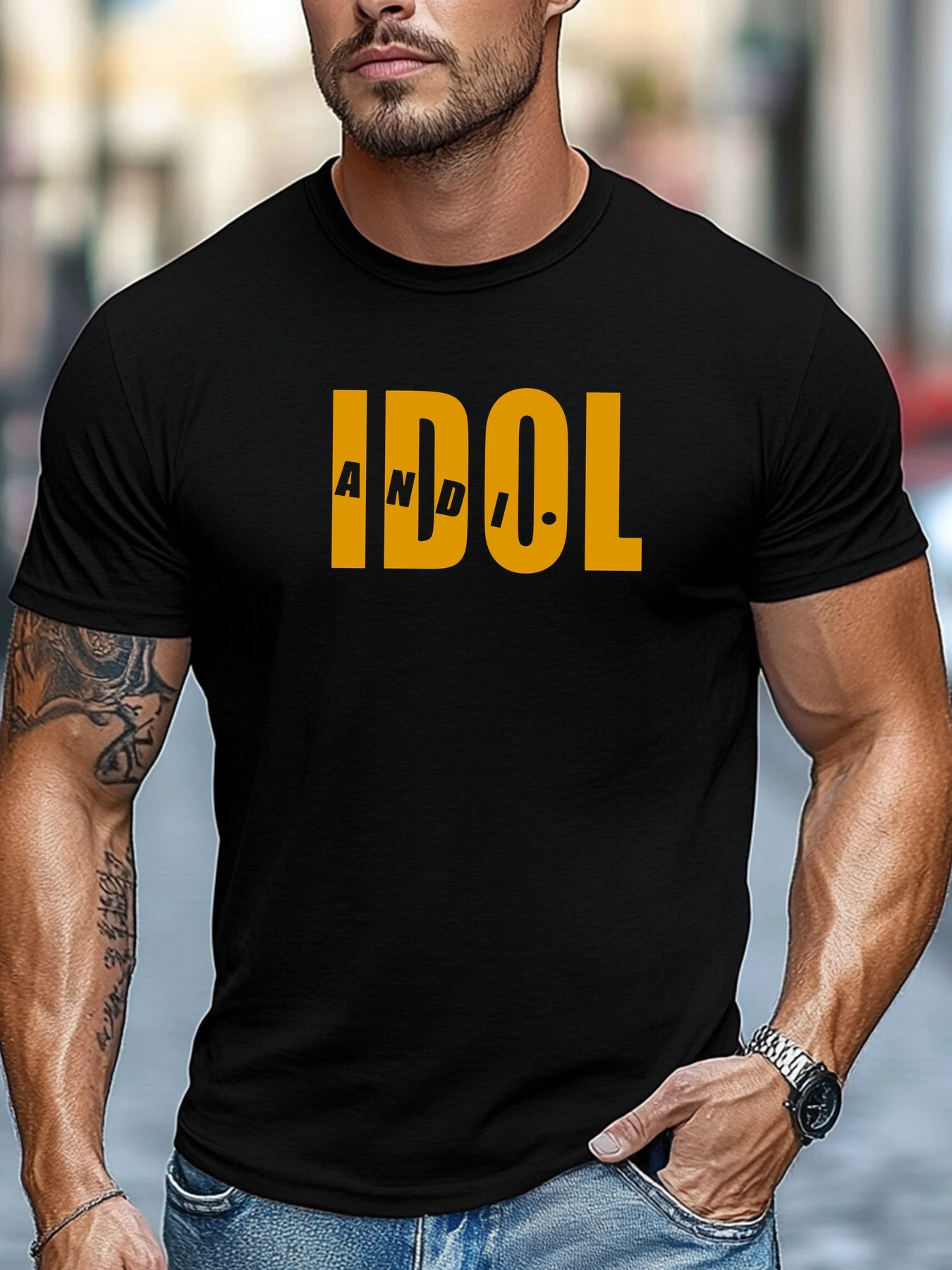 

Cooling t-shirt 100% Cotton IDOL AND I Graphic Summer Soft Comfort Fit Round Neck Casual Breathable Tee Daily Wear Tops