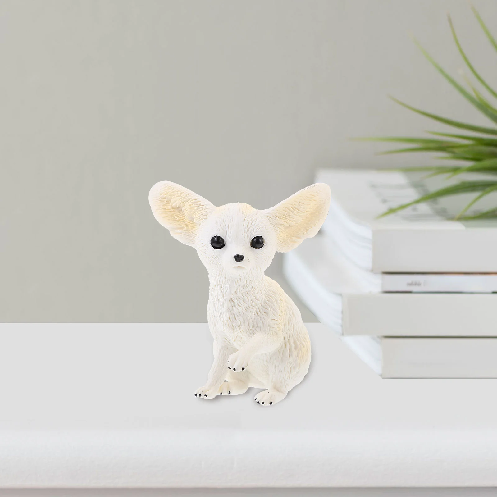 Simulated Desert Wild Fox Big-eared Model Ornaments Realistic Animal Toy for Kids Desktop Decor Plastic Child Toys