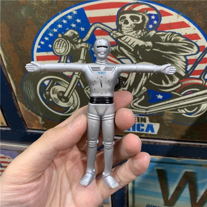 Robot Figure Clock Droid Iron Wire Figurine Doll Ornaments Accessories Collection Toy