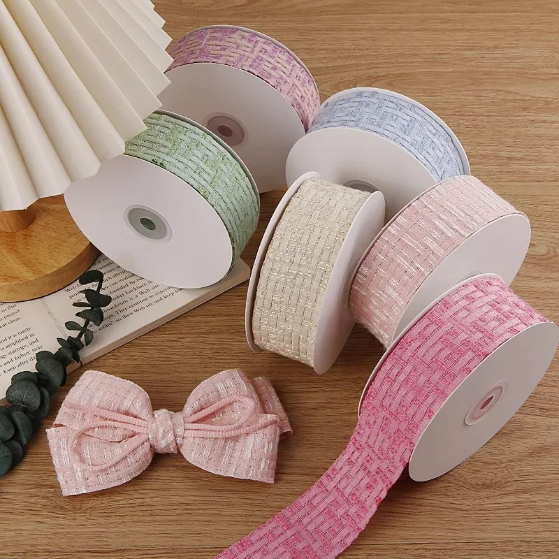 Ribbon Handmade Flower Bouquet for Wedding Party, Gift Packing Decorations, DIY Craft, 10 Yards