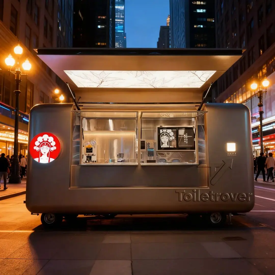 مقطورة طعام خارجية مستديرة لحمل الأعمال الحديثة الخيار الأول لمقطورات تقديم الطعام في الشوارع