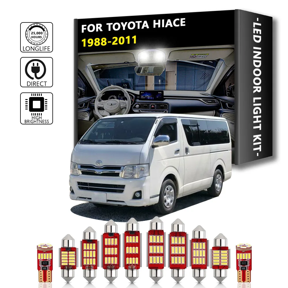 

Interior LED For Toyota Hiace Truck Hiace 1988-2011 Canbus Vehicle Bulb Indoor Dome Map Reading Trunk Light Car Lamp Kit
