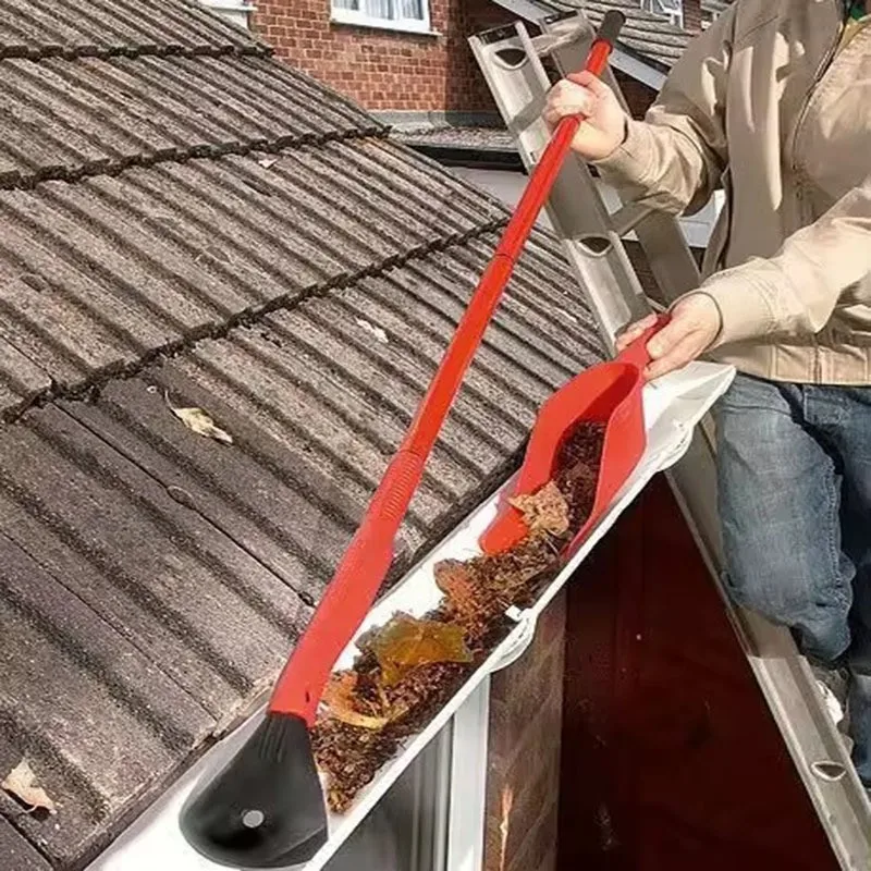 Retractable Gutter Cleaning Kit, Portable Convenient Plastic Handle, Gardening Tools