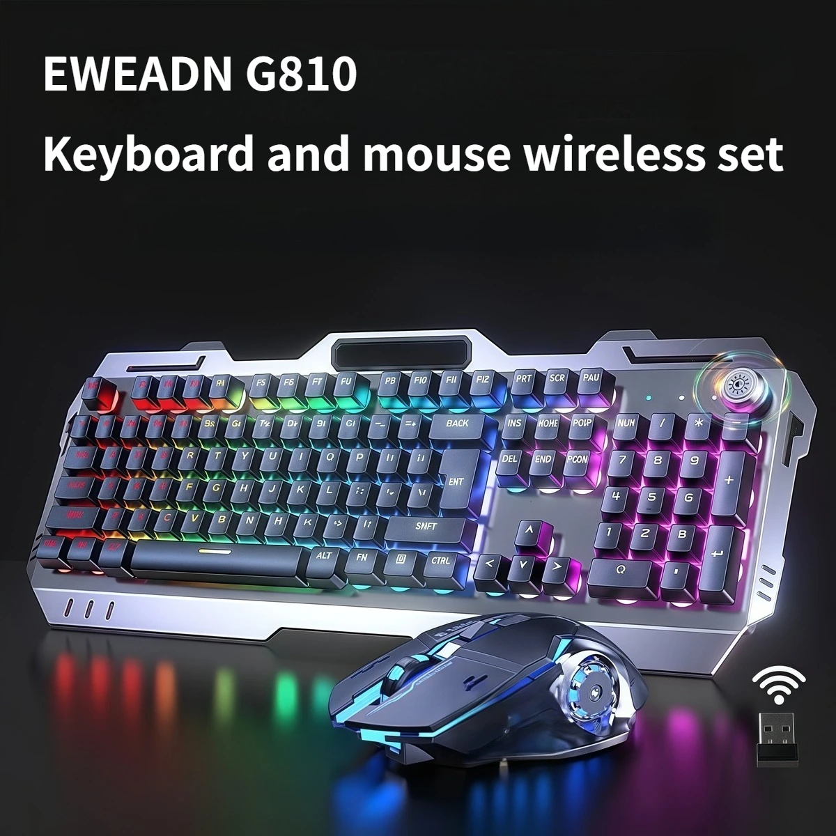

EWEADN G810 Wireless Gaming Keyboard Mouse Set Desktop Computer Mechanical Feel Rechargeable E-Sports Key Mouse