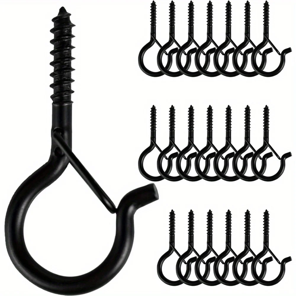 

20 PCS Q-Hanger, Screw Hooks for Outdoor String Lights, Safety Buckle Design, Easy Release