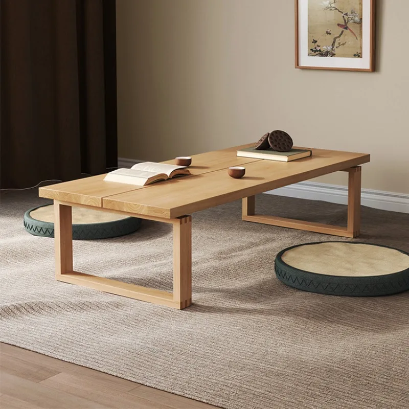 

Solid wood coffee table ash wood balcony log wind home living room simple fashion bantam rectangular table
